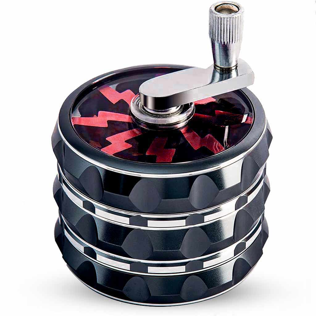 milltop lightning grinder black Red Aluminum Weed Grinder