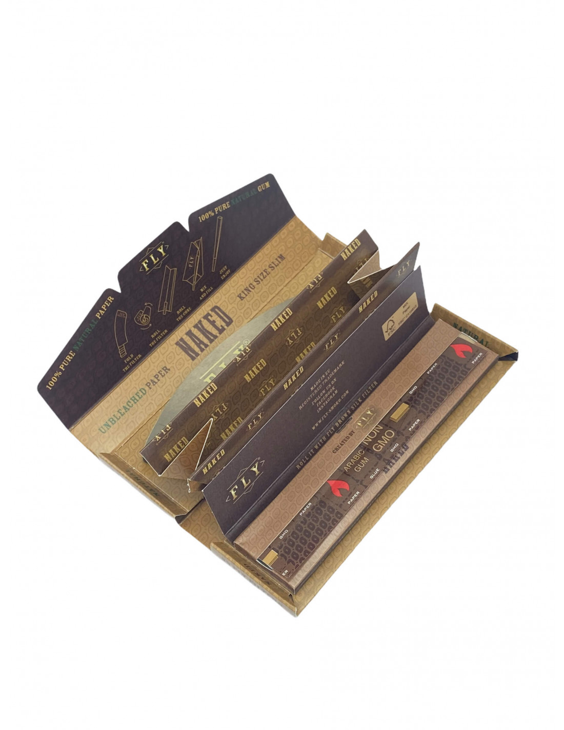 fly naked try set papers with tray and king size slim filters Naked  Fly Tray Set