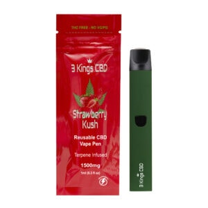 3 kings CBD Reusable Vape Pen Strawberry  Kush Flavour